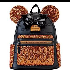 Loungefly Black and Gold Sequin Backpack